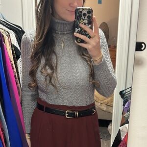 Gray Turtleneck Sweater